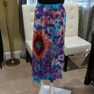Multicolored tie-dye skirt